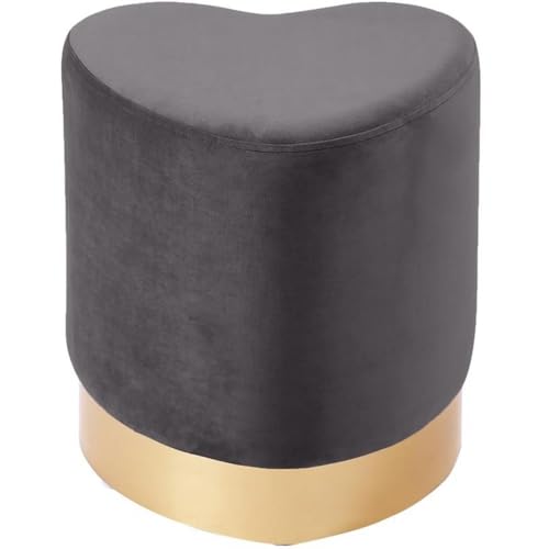 Meridian Furniture Velvet Ottoman with Gold Steel Base