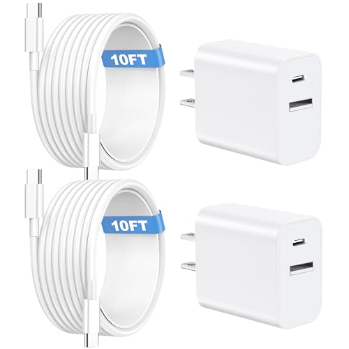 20W Dual Port USB C Wall Charger with Cable