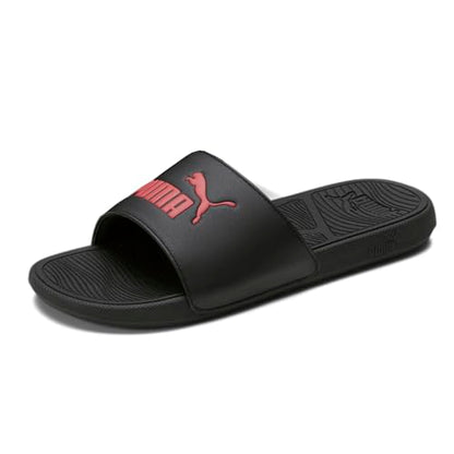 PUMA Men's Cool Cat 2.0 Slide Sandal Black red, 10