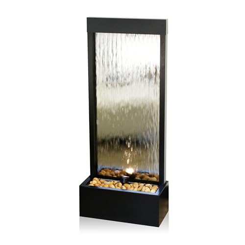 Alpine 48-Inch Mirror Waterfall Fountain with Lights