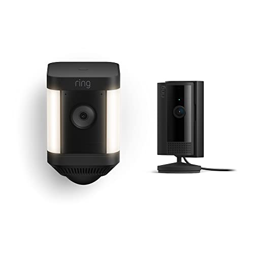 Ring Spotlight Cam Plus Battery with Indoor Cam Bundle