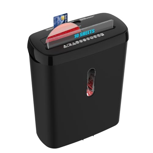 10-Sheet Paper Shredder Strip Cut CD Credit Card