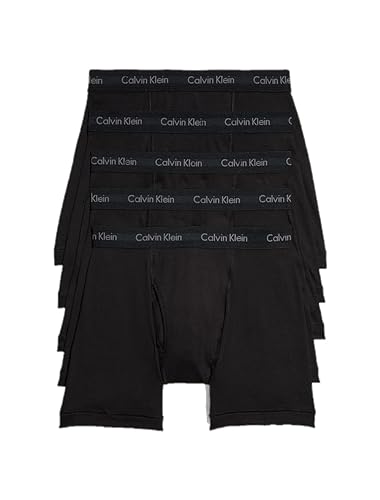 Calvin Klein Men's Cotton Classics 5-pack Boxer Brief, 5 Black, Large