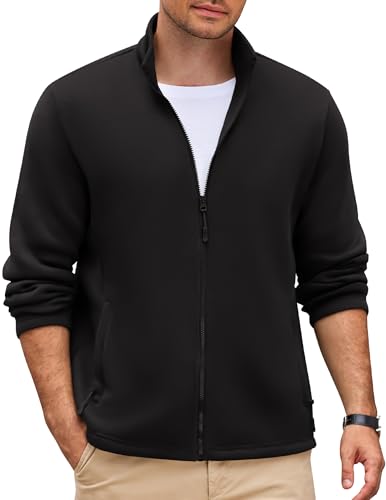 Men's Fleece Full Zip Lightweight Jacket Warm Coat