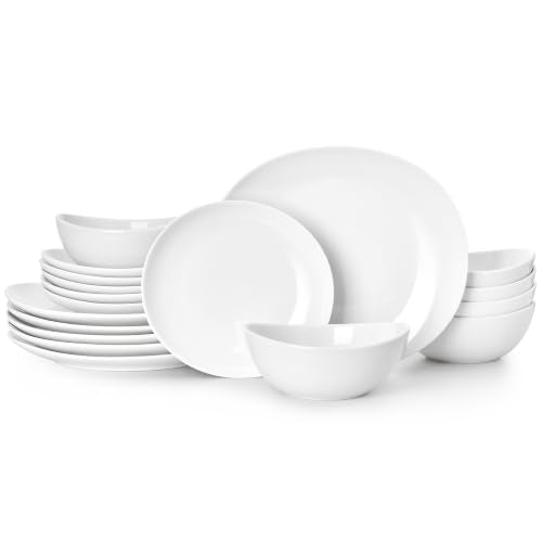 18 Piece Sweese Oval Porcelain Dinnerware Set