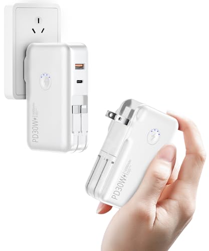 16000mAh PD Power Bank with Built-In Plug