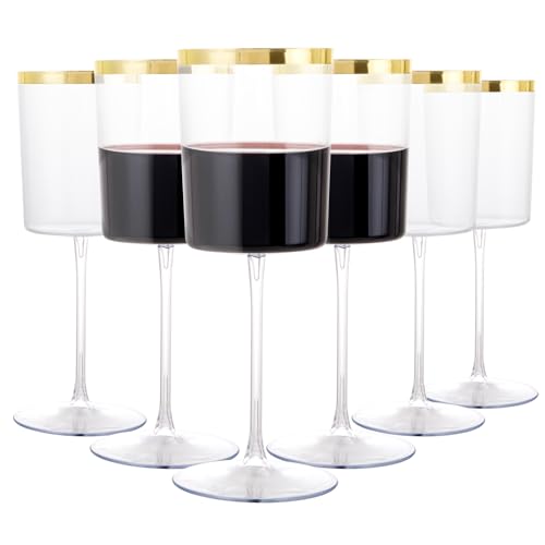 12 Pack Plastic Stemmed Wine Glasses 14 Oz Disposable