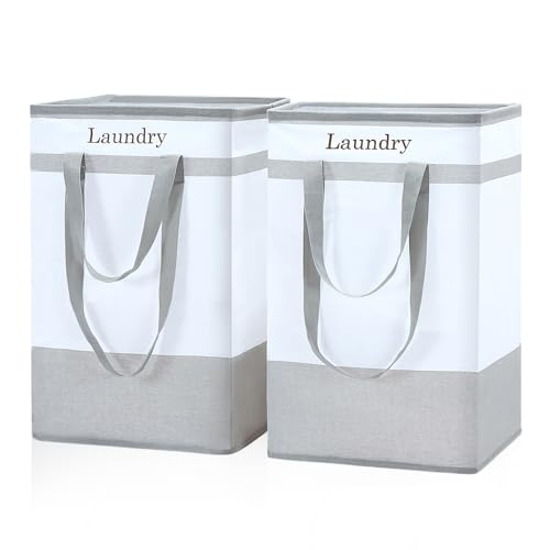 2 Pack Collapsible Laundry Baskets with Handles 78L