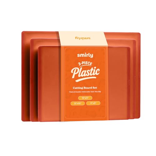 3 Piece Plastic Cutting Board Set Dishwasher Safe