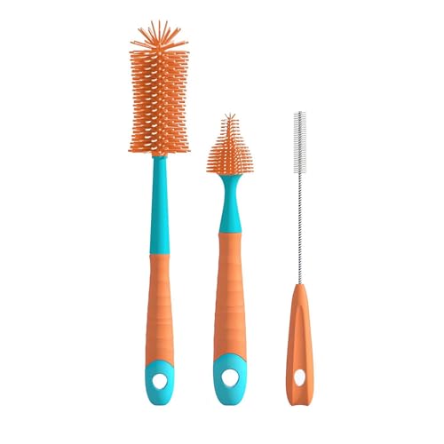 3-in-1 Silicone Baby Bottle and Straw Brush Set