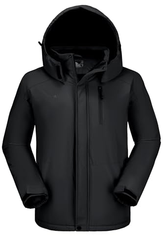 Men's Ski Jacket Waterproof Hooded Fleece Lined Coat (10 Colors)