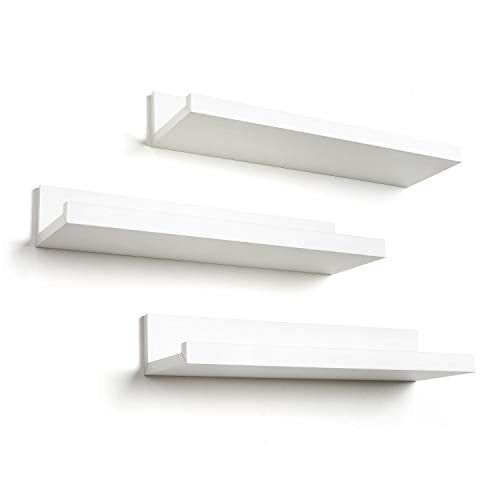 3 Pack Floating Wall Shelves with Lipped Ledge