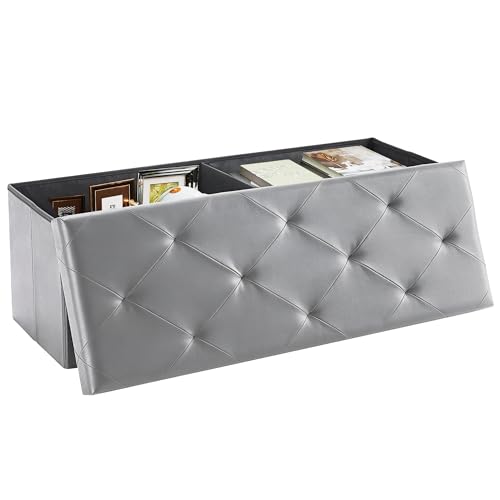 43-Inch Folding Storage Ottoman Bench