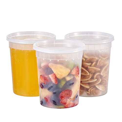 24 Pack 32oz Plastic Deli Containers with Lids
