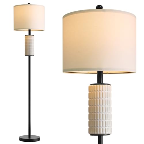 PoKat Modern Ceramic Farmhouse Floor Lamp