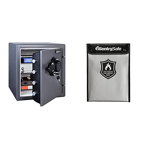 SentrySafe Fireproof Waterproof Safe and Document Bag Combo