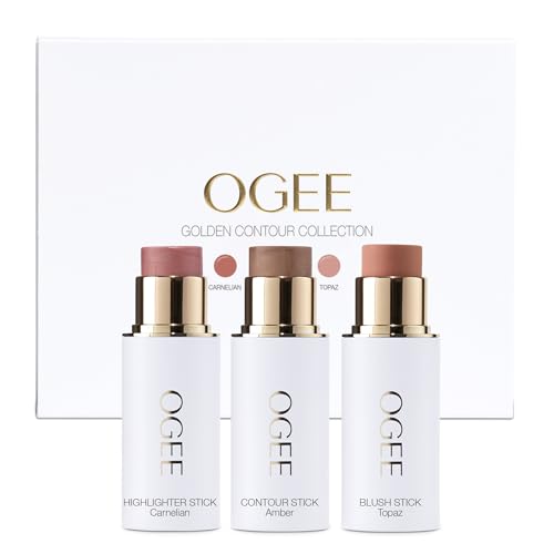 Ogee Organic Bronzer Blush Highlighter Stick Trio