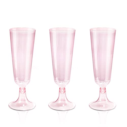 60 Pack Disposable Plastic Champagne Flutes 5 oz