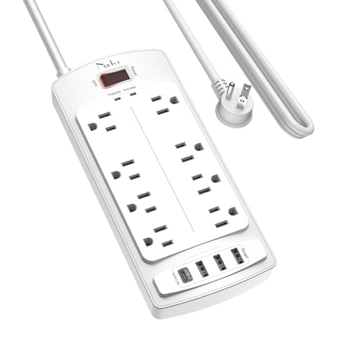 Nuetsa 10FT Surge Protector Power Strip with USB