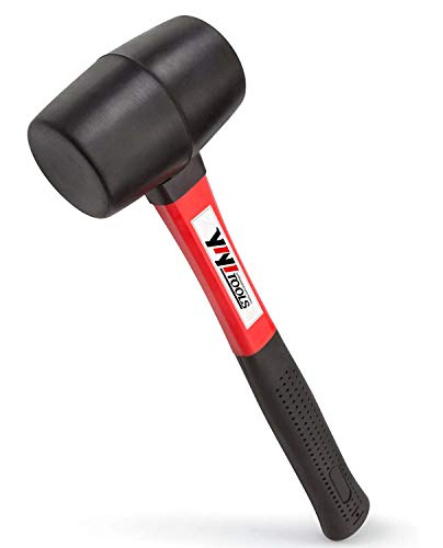 16 oz Rubber Mallet Hammer with Fiberglass Handle