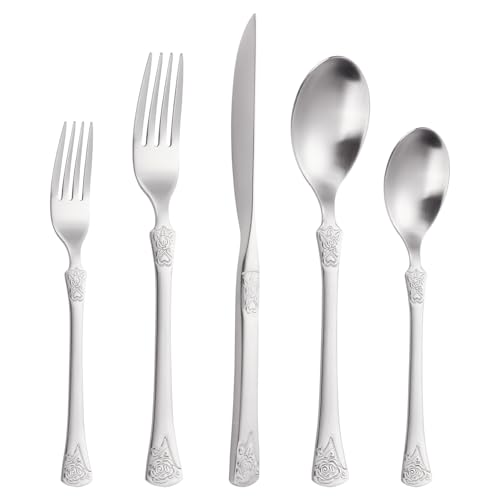 20 Piece Premium Stainless Steel Silverware Set, Dishwasher Safe