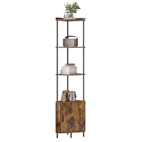 5-Tier Corner Shelf Tall Storage Cabinet Bookshelf Stand