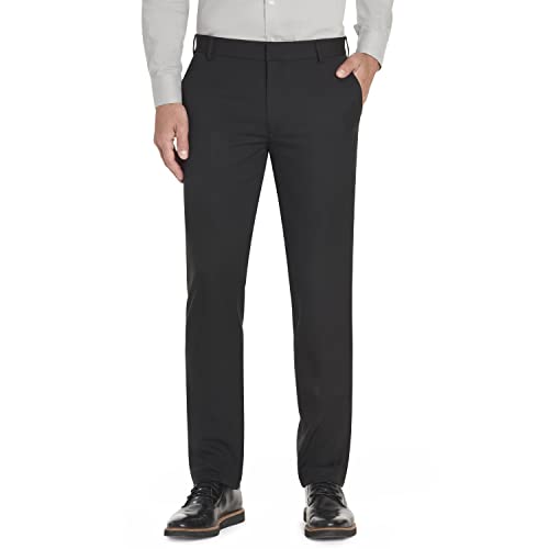 Van Heusen Men's Traveler Slim Fit Pant, Black, 38W X 29L