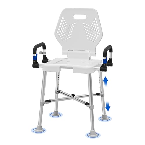 Adjustable Heavy Duty Shower Chair with Arms and Back