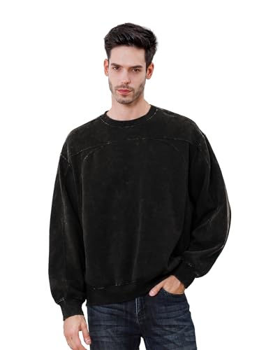 Oversized Acid Wash Fleece Hoodie Pullover