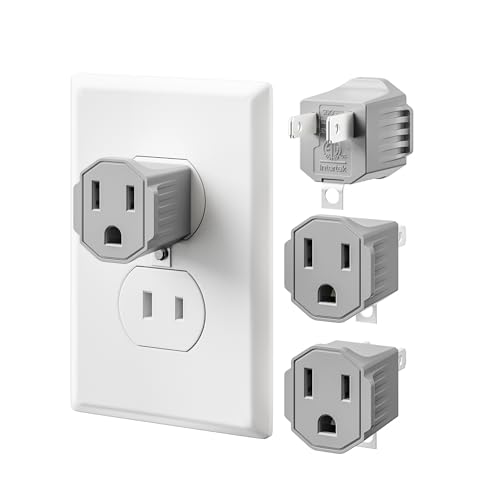 4 Pack 2 Prong to 3 Prong Outlet Adapters