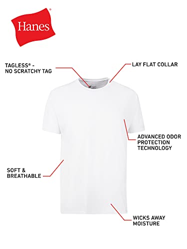 Hanes Men's Moisture-Wicking Crew Tee 12-Pack