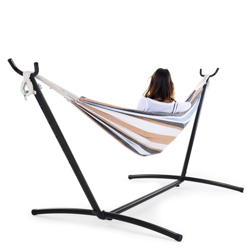 Double Hammock with Steel Stand, 2 Person, 450lb Capacity