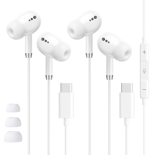 2 Pack USB C Wired Earbuds with Microphone