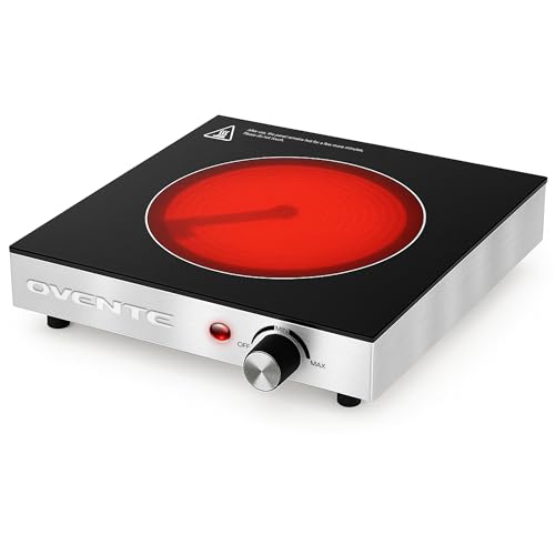 OVENTE 1200W Infrared Ceramic Single Burner Hot Plate