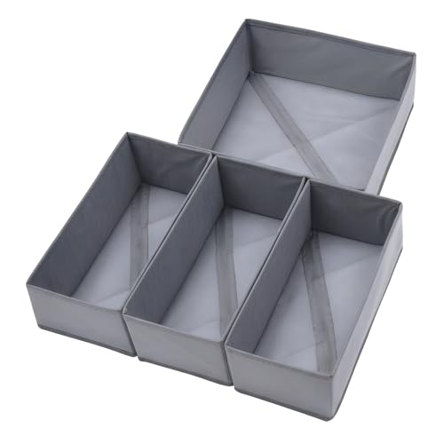 4 Pack Foldable Fabric Drawer Organizer Bins