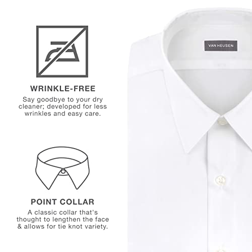 Van Heusen Men's White Dress Shirt, Regular Fit