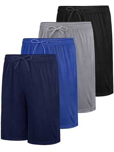 4 Pack Boys Quick-Dry Athletic Basketball Shorts