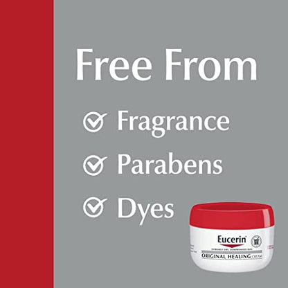 Eucerin Original Healing Cream, Unscented Body Cream for Extremely Dry, Sensitive and Compromised Skin, Emollient Enriched Body Moisturizer, 16 Oz Jar, Pack of 2