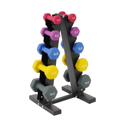 20LB Neoprene Dumbbell Set with Rack (Multiple Weights)