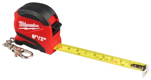 Milwaukee 6FT Keychain Tape Measure, Metric/Imperial