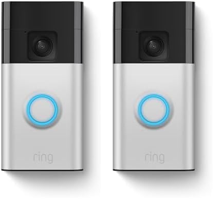 All-new Ring Battery Doorbell — Now with 66% more coverage, Head-to-Toe Video, Live View with Two-Way Talk, and Motion Detection & Alerts (2024 release), | 2-pack | Satin Nickel