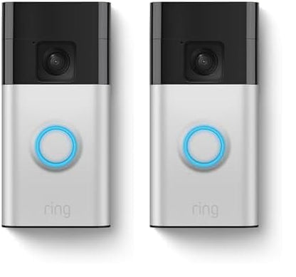 All-new Ring Battery Doorbell — Now with 66% more coverage, Head-to-Toe Video, Live View with Two-Way Talk, and Motion Detection & Alerts (2024 release), | 2-pack | Satin Nickel