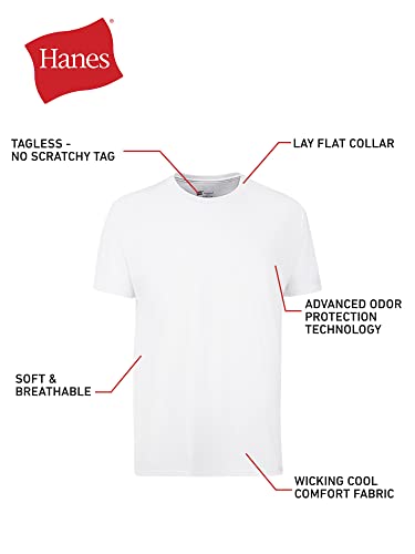 Hanes Men's Moisture-Wicking Crew Tee 12-Pack