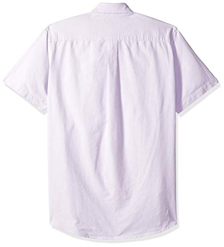 Amazon Essentials Men's Regular-Fit Short-Sleeve Pocket Oxford Shirt, Lavender, Small