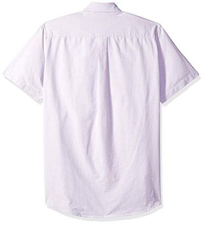 Amazon Essentials Men's Regular-Fit Short-Sleeve Pocket Oxford Shirt, Lavender, Small