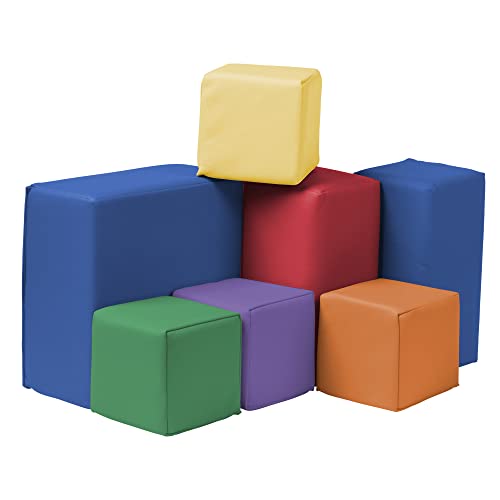 7 Piece Foam Toddler Building Blocks Playset