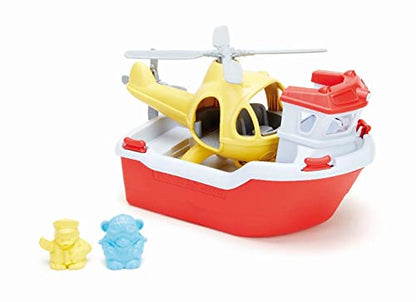 Green Toys Rescue Boat and Helicopter Set