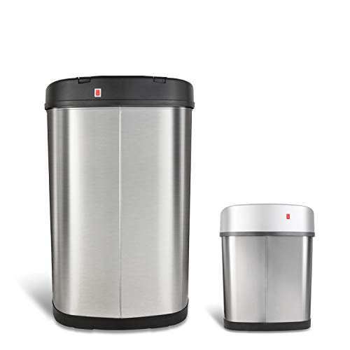 Ninestars Touchless Motion Sensor Trash Can Set