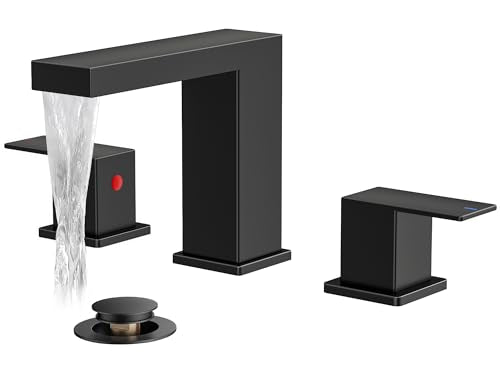 Waterfall Widespread Bathroom Sink Faucet with Drain
