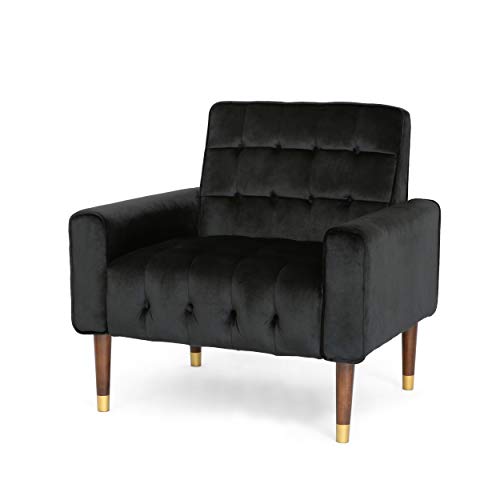 Velvet Armchair Modern Glam Button-Tufted Waffle Stitching